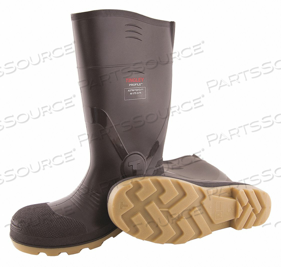 J6298 RUBBER BOOT MEN'S 11 KNEE BROWN PR by Tingley Rubber