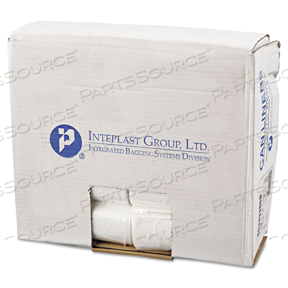 HIGH-DENSITY COMMERCIAL CAN LINERS, 16 GAL, 6 MICRONS, 24" X 33", NATURAL, 50 BAGS/ROLL by Inteplast Group HIGH-DENSITY COMMERCIAL CAN LINERS, 16 GAL, 6 MICRONS, 24" X 33", NATURAL, 50 BAGS/ROLL by Inteplast Group