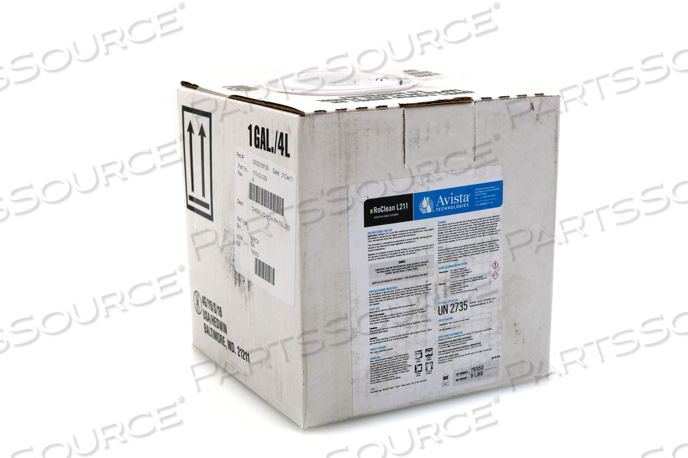 1 GAL LIQUID HIGH PH ALKALINE CLEANER by Evoqua Water Technologies LLC. (Formerly Siemens Water Technologies LLC) 1 GAL LIQUID HIGH PH ALKALINE CLEANER by Evoqua Water Technologies LLC. (Formerly Siemens Water Technologies LLC)