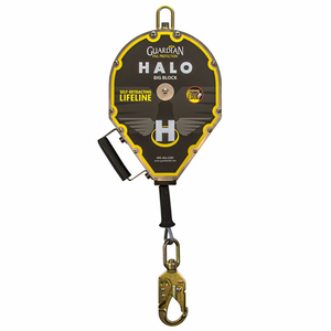 HALO BIG BLOCK 65'-3/16" GALVANIZED STEEL CABLE, SWIVEL TOP, STEEL SNAP HOOK, 4"H by Guardian Fall Protection