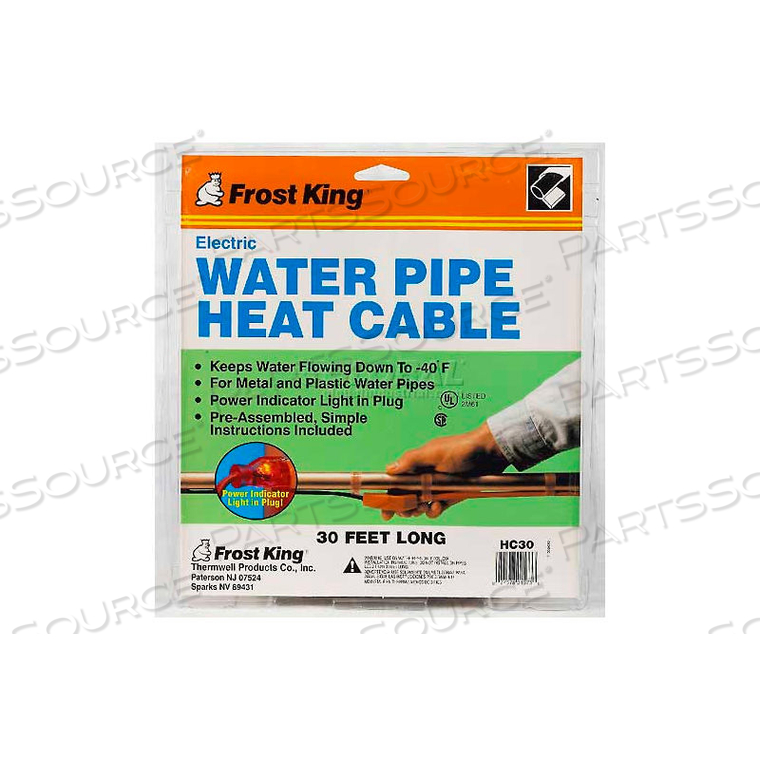 FROST KING AUTOMATIC ELECTRIC HEAT CABLE KIT - 30 FEET LONG 