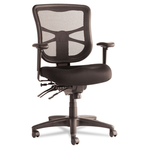 ALERA ELUSION SERIES MESH MID-BACK MULTIFUNCTION CHAIR, SUPPORTS UP TO 275 LB, 17.7" TO 21.4" SEAT HEIGHT, BLACK by Alera