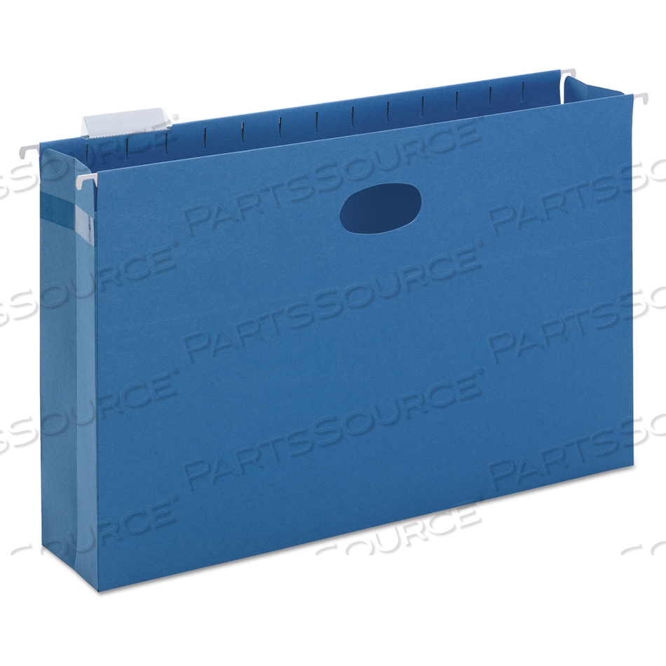 3" CAPACITY CLOSED SIDE FLEXIBLE HANGING FILE POCKETS, LEGAL, SKY BLUE, 25/BOX by Smead