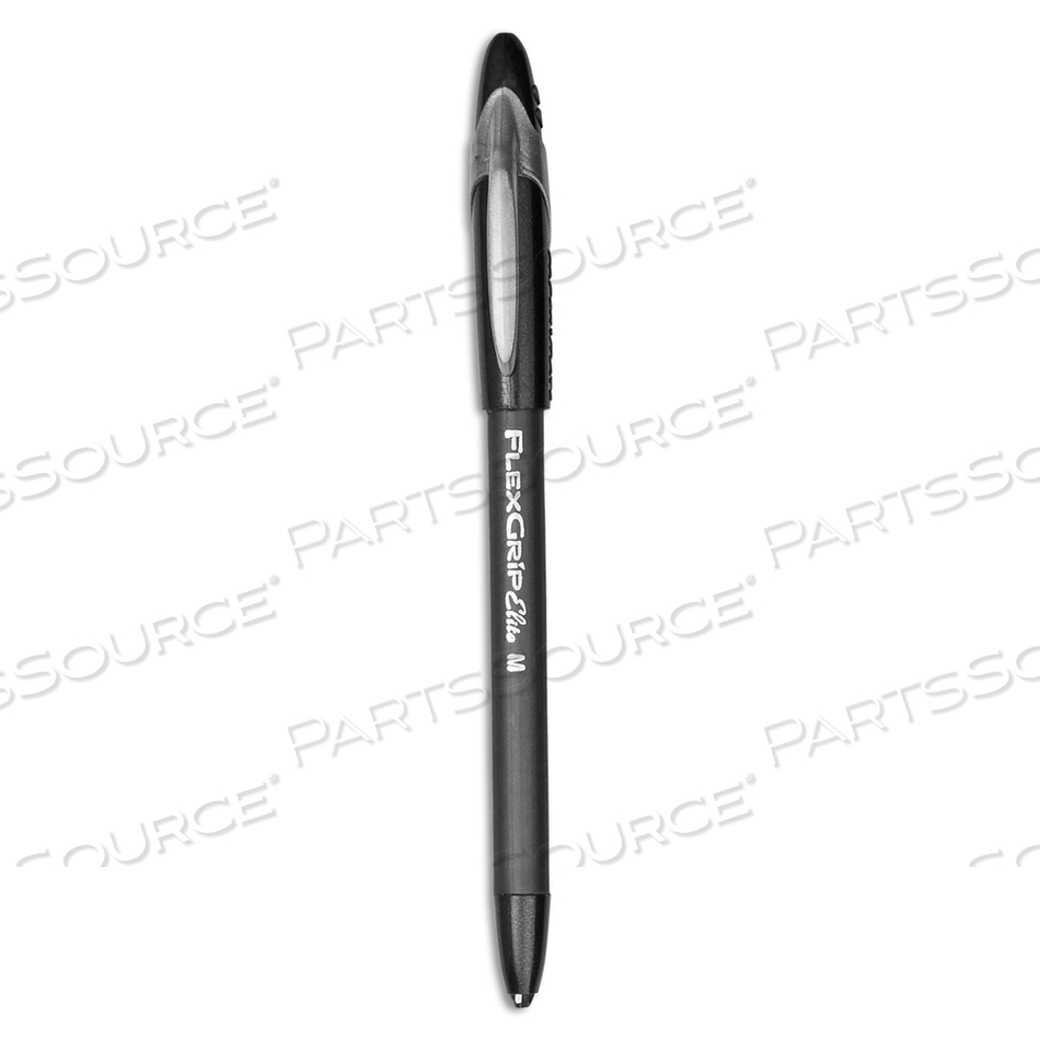 FLEXGRIP ELITE BALLPOINT PEN, STICK, MEDIUM 1 MM, BLACK INK, BLACK BARREL, DOZEN 