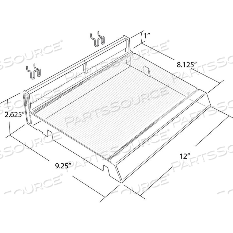 SLATWALL COSMETIC TRAY, 12"W X 9-1/4"D X 2-5/8"H by Azar International