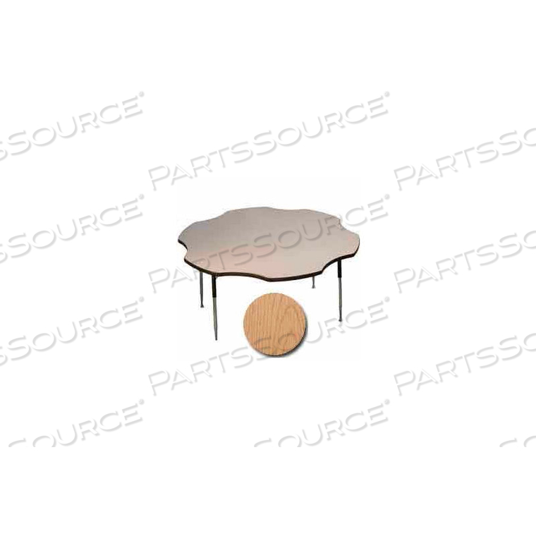 ACTIVITY TABLE - FLOWER - 60" DIAMETER, STANDARD ADJ. HEIGHT, LIGHT OAK 