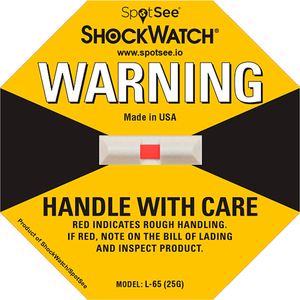 SPOTSEE L-65 IMPACT INDICATORS, 25G RANGE, YELLOW, 50/BOX by Shockwatch Inc