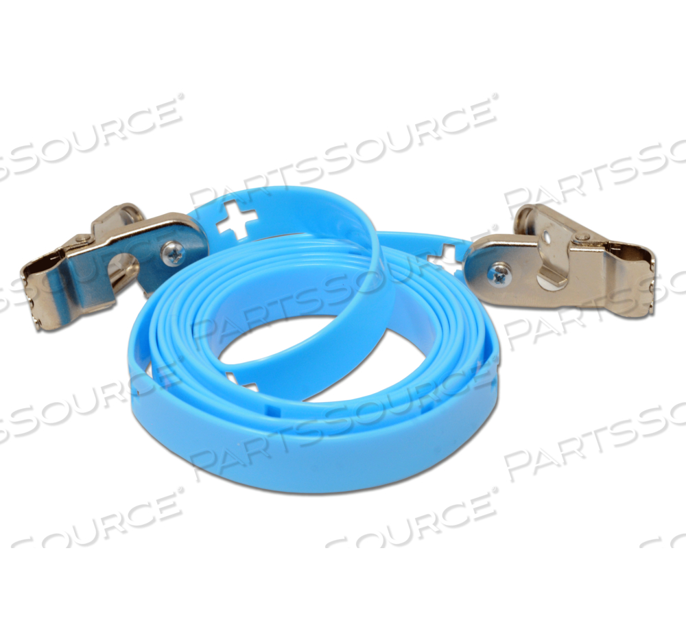 CLEANGRIP ANTI-LIGATURE TETHER WITH 2 SECURITY CLIPS, BLUE, 6' by Crest Healthcare