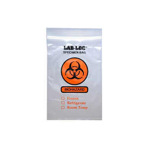 RECLOSABLE 3-WALL SPECIMEN TRANSFER BAG (BIOHAZARD), 12" X 15", CLEAR, PKG QTY 1000 by Elkay Plastics