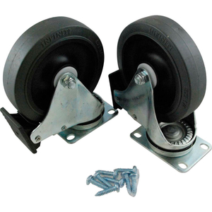 5" SWIVEL PLATE CASTER KIT WITH HARDWARE, GRAY by Rubbermaid Medical Division
