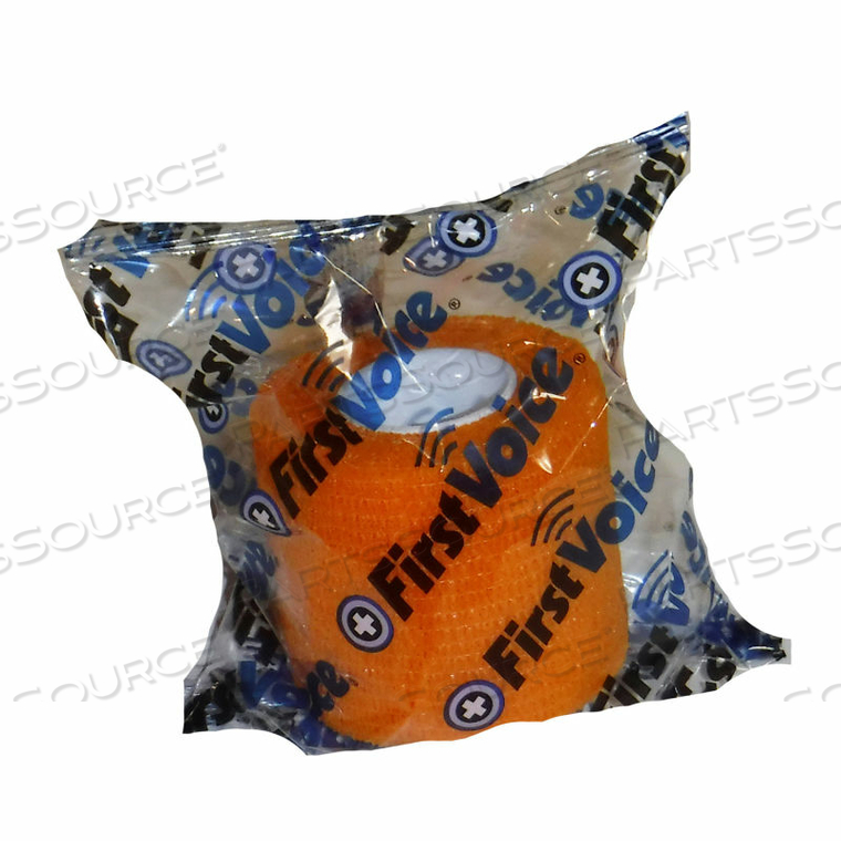 FIRST VOICE 2" X 5 YARDS SELF ADHESIVE BANDAGE, NON-LATEX, ORANGE, PACK OF 4 by First Voice FIRST VOICE 2" X 5 YARDS SELF ADHESIVE BANDAGE, NON-LATEX, ORANGE, PACK OF 4 by First Voice