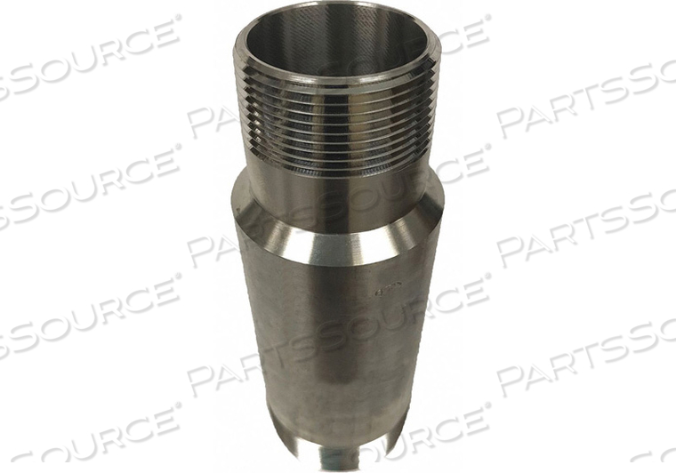 SWAGE NIPPLE, 304/304L STAINLESS STEEL, 1 IN X 1/2 IN FITTING PIPE SIZE, THREADED X THREADED by Penn Machine Works SWAGE NIPPLE, 304/304L STAINLESS STEEL, 1 IN X 1/2 IN FITTING PIPE SIZE, THREADED X THREADED by Penn Machine Works