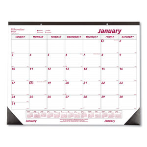 MONTHLY DESK PAD CALENDAR, 22 X 17, WHITE/BURGUNDY SHEETS, BLACK BINDING, BLACK CORNERS, 12-MONTH (JAN TO DEC): 2023 by Brownline MONTHLY DESK PAD CALENDAR, 22 X 17, WHITE/BURGUNDY SHEETS, BLACK BINDING, BLACK CORNERS, 12-MONTH (JAN TO DEC): 2023 by Brownline