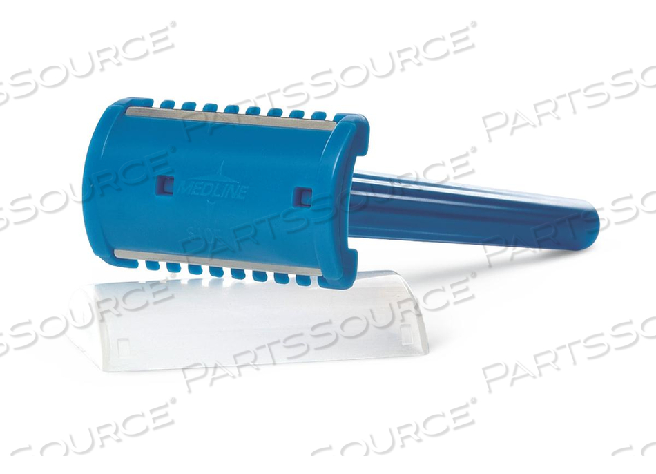 DOUBLE-SIDED NONSTERILE SHAVE PREP RAZOR, STAINLESS STEEL BLADE, BLUE by Medline Industries, Inc.