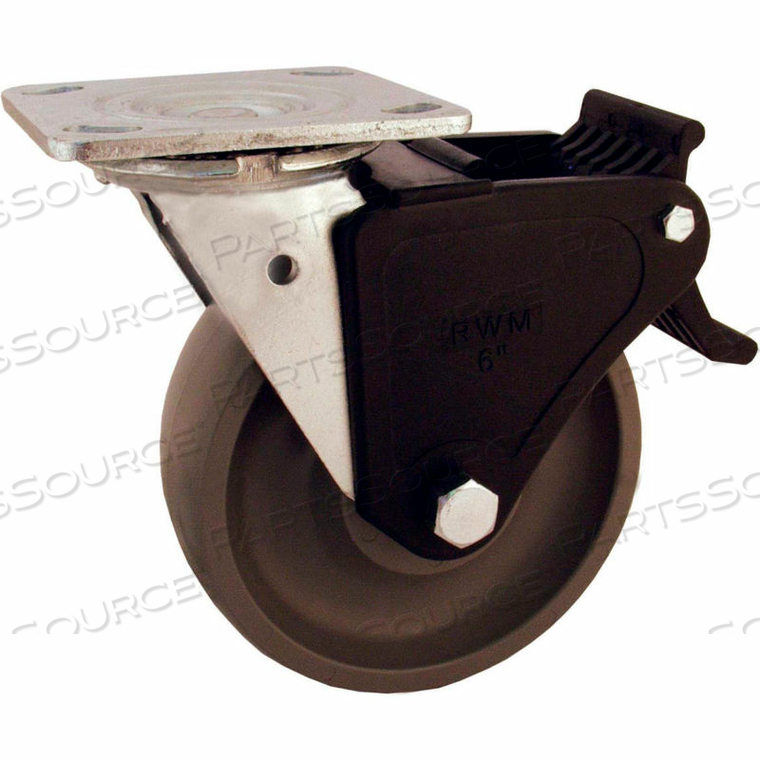 8" SIGNATURE WHEEL SWIVEL CASTER WITH FACE CONTACT BRAKE 
