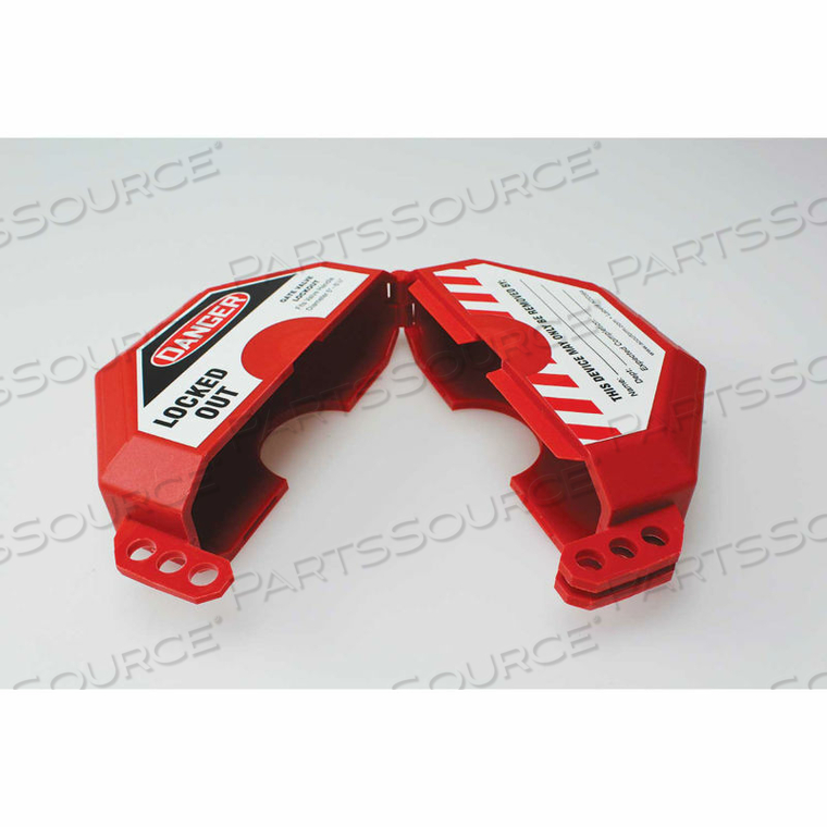 LOCKOUT, STOPOUT GATE VALVE LOCKOUT, FITS 1" - 2-1/2", PLASTIC by Accuform Manufacturing, Inc. LOCKOUT, STOPOUT GATE VALVE LOCKOUT, FITS 1" - 2-1/2", PLASTIC by Accuform Manufacturing, Inc.