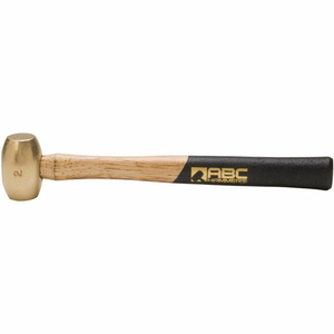 2 LB. NON-SPARKING BRASS HAMMER, 12.5" WOOD HANDLE by ABC Hammers Inc. 2 LB. NON-SPARKING BRASS HAMMER, 12.5" WOOD HANDLE by ABC Hammers Inc.