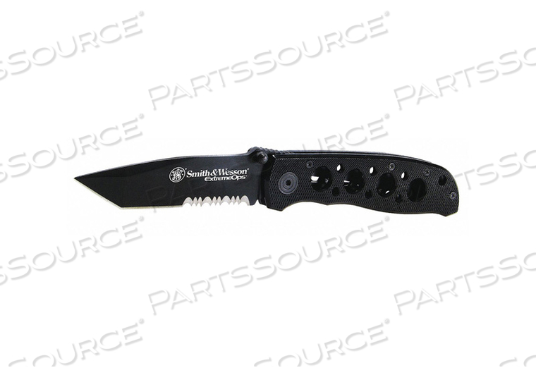 FOLDING KNIFE SERRATED TANTO 3-1/4IN BLK by Smith & Wesson