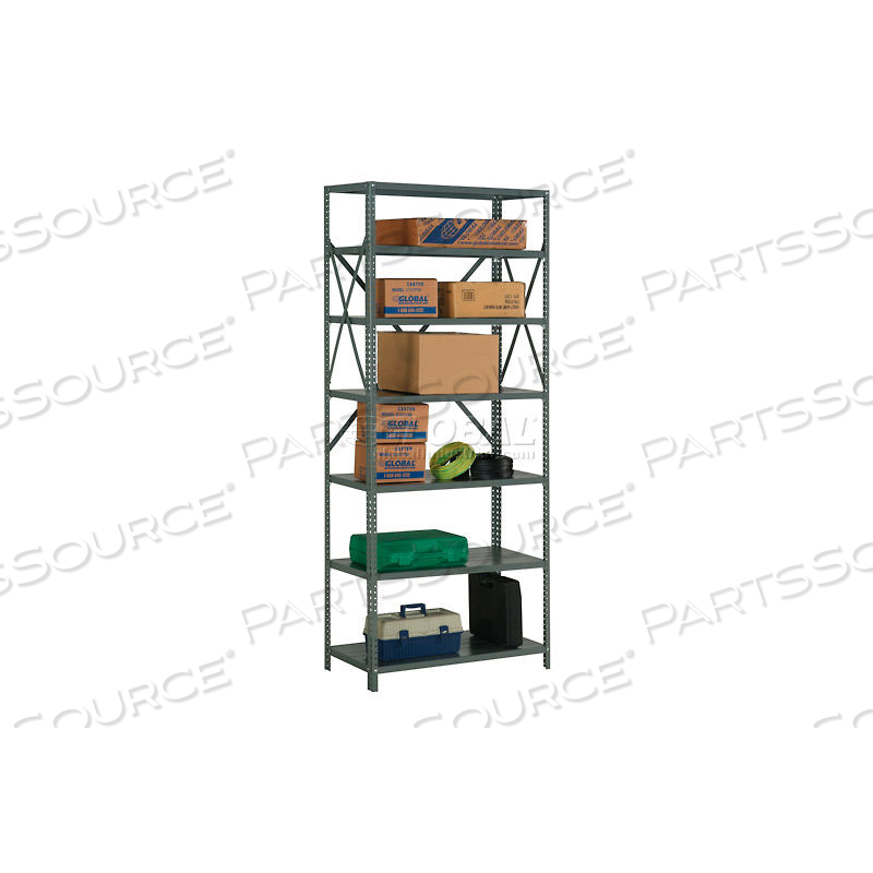 STEEL SHELVING 18 GA 48"WX 18"DX85"H OPEN CLIP STYLE 7 SHELF by Approved Vendor