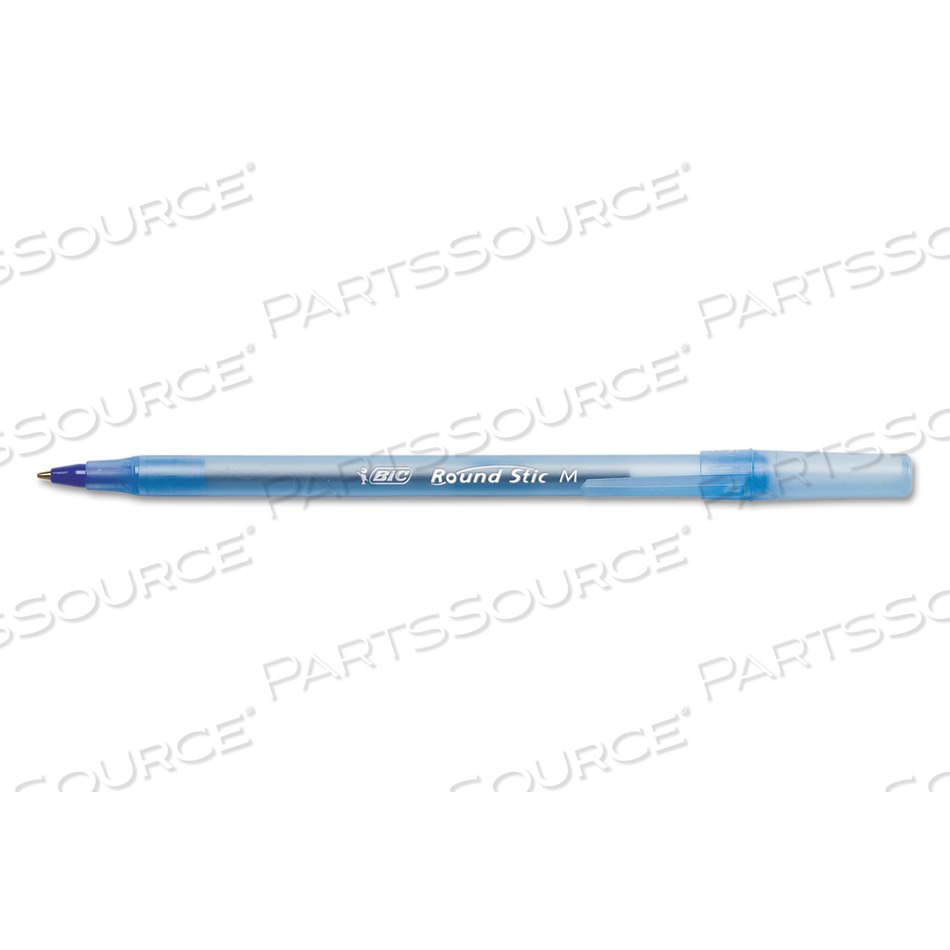 ROUND STIC XTRA LIFE BALLPOINT PEN, STICK, MEDIUM 1 MM, BLUE INK, TRANSLUCENT BLUE BARREL by BIC