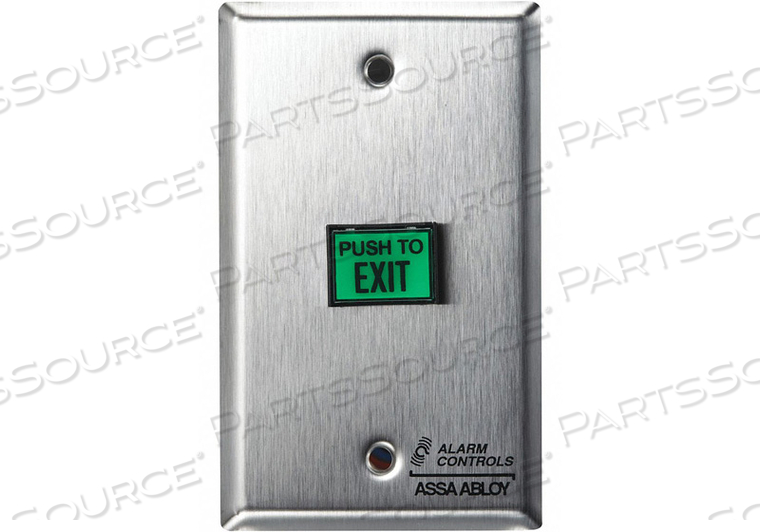 TS-7 Alarm Controls EXIT BUTTON SINGLE GANG STAINLESS STEEL For Sale