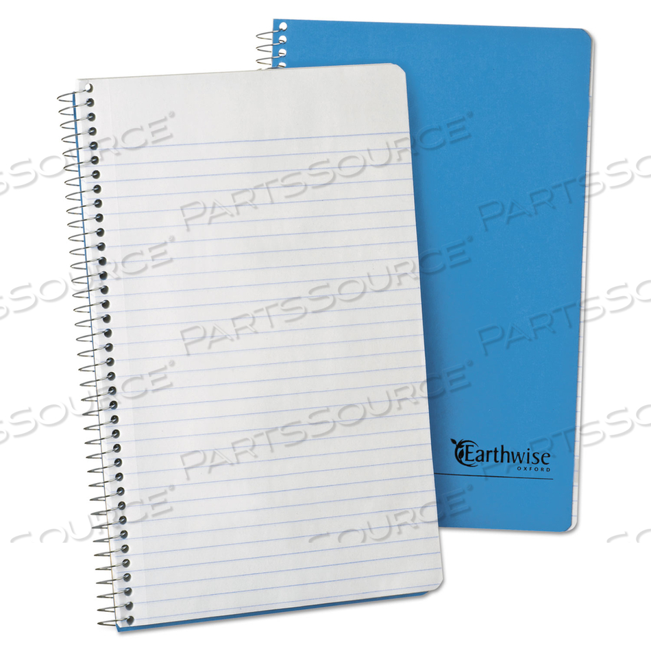 EARTHWISE BY OXFORD RECYCLED SMALL NOTEBOOKS, 1 SUBJECT, MEDIUM/COLLEGE RULE, BLUE COVER, 9.5 X 6, 80 SHEETS 