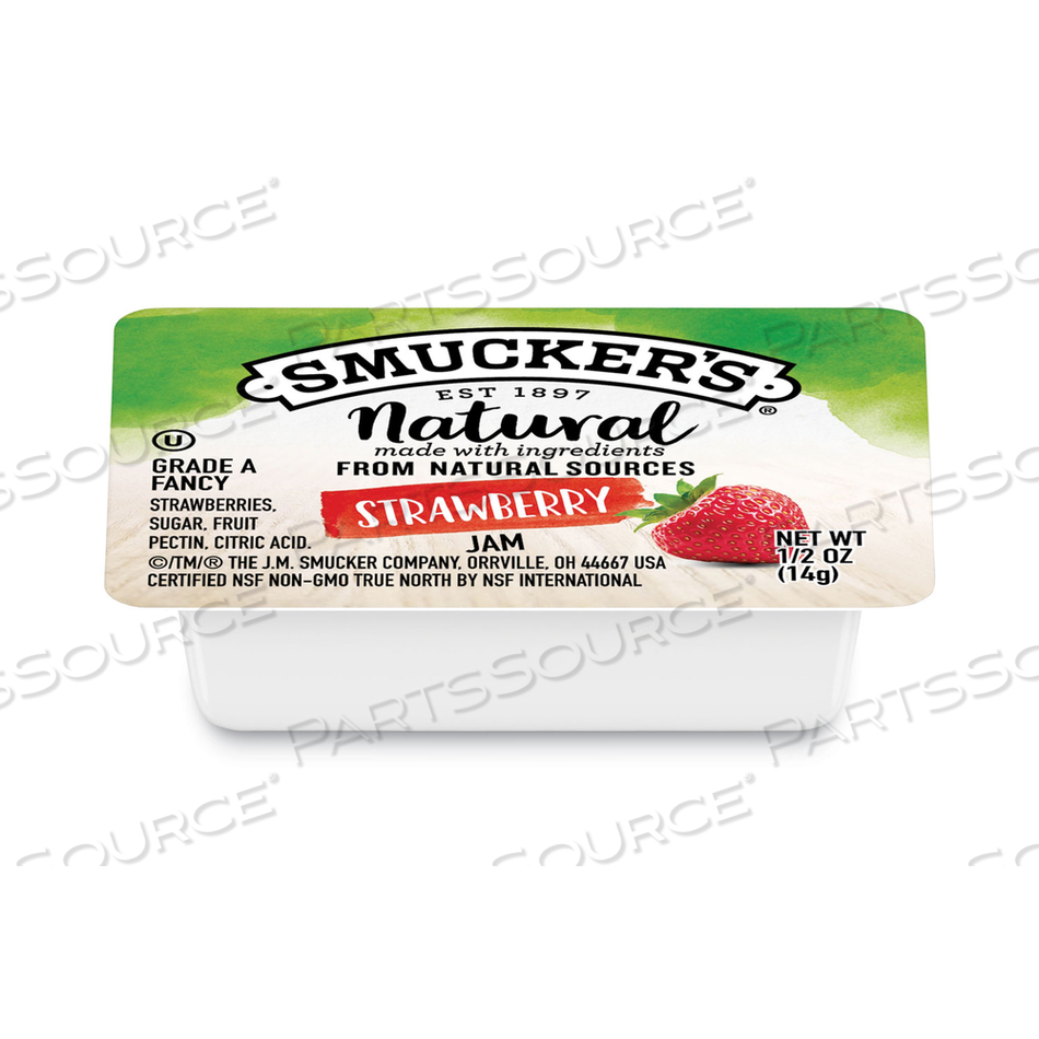SMUCKERS 1/2 OUNCE NATURAL JAM, 0.5 OZ CONTAINER, STRAWBERRY by Smucker's SMUCKERS 1/2 OUNCE NATURAL JAM, 0.5 OZ CONTAINER, STRAWBERRY by Smucker's