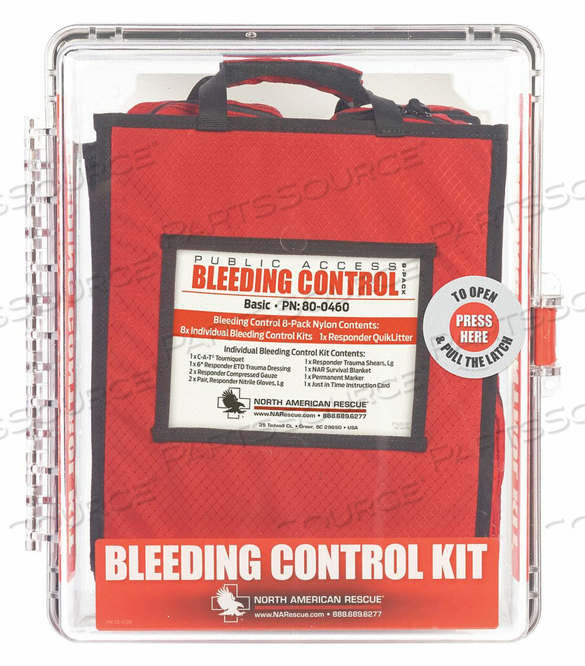BLEEDING CONTROL STATION KIT CLEAR/RED by North American Rescue