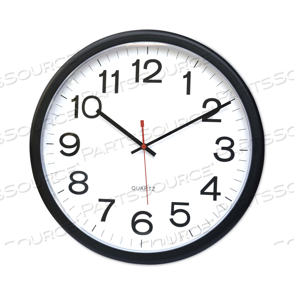 INDOOR/OUTDOOR ROUND WALL CLOCK, 13.5" OVERALL DIAMETER, BLACK CASE, 1 AA (SOLD SEPARATELY) by Universal INDOOR/OUTDOOR ROUND WALL CLOCK, 13.5" OVERALL DIAMETER, BLACK CASE, 1 AA (SOLD SEPARATELY) by Universal