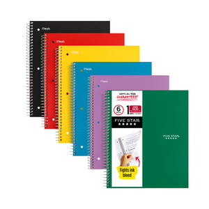 WIREBOUND NOTEBOOK, 1 SUBJECT, WIDE/LEGAL RULE, RANDOMLY ASSORTED COVERS, 10.5 X 8, 100 SHEETS, 6/PACK by Five Star