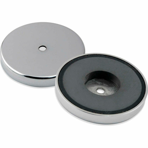 CERAMIC ROUND BASE MAGNET - 95 LBS. PULL by Master Magnetics, Inc. (The Magnet Source)