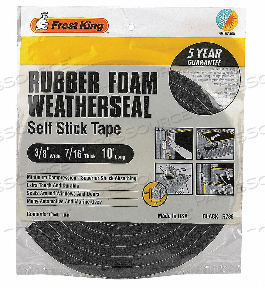 H3684 SPONGE RUBBER FOAM TAPE 3/8IN.X10 FT. by Thermwell Products Co., Inc.