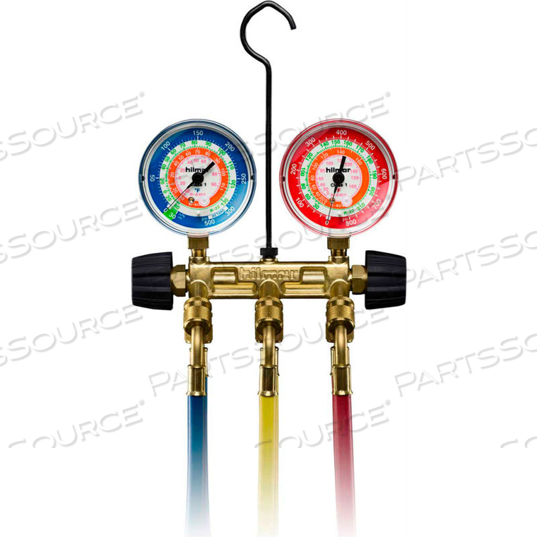 HILMOR 2VB22404410H 2-VALVE BASIC MANIFOLD WITH 60" HOSES, R22, R404, R410A by DiversiTech HILMOR 2VB22404410H 2-VALVE BASIC MANIFOLD WITH 60" HOSES, R22, R404, R410A by DiversiTech