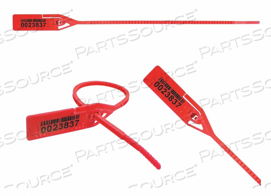 PULL RIP BARCODE SEAL RED 8-1/2 PK250 by ELC Security Products