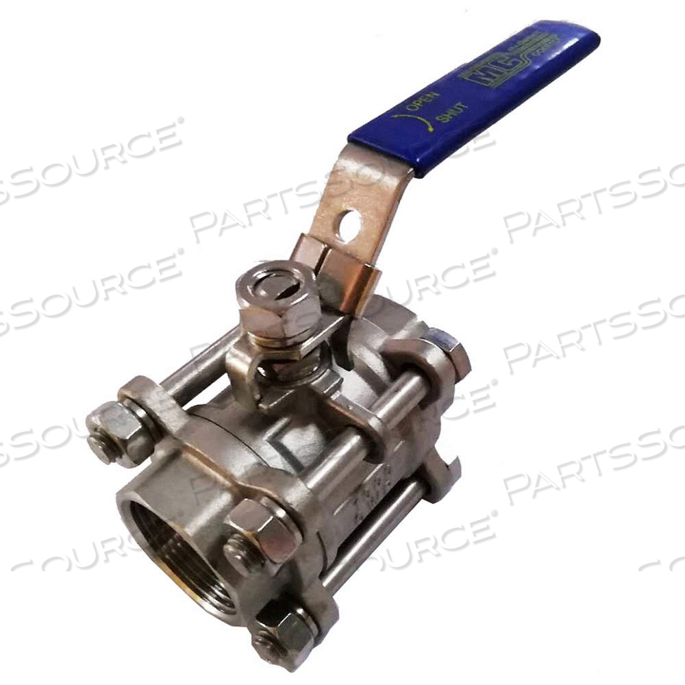 MANUAL TWO-WAY BALL VALVE, 3/4 IN, 316 STAINLESS STEEL, STRAIGHT VALVE BODY, RPTFE by Approved Vendor