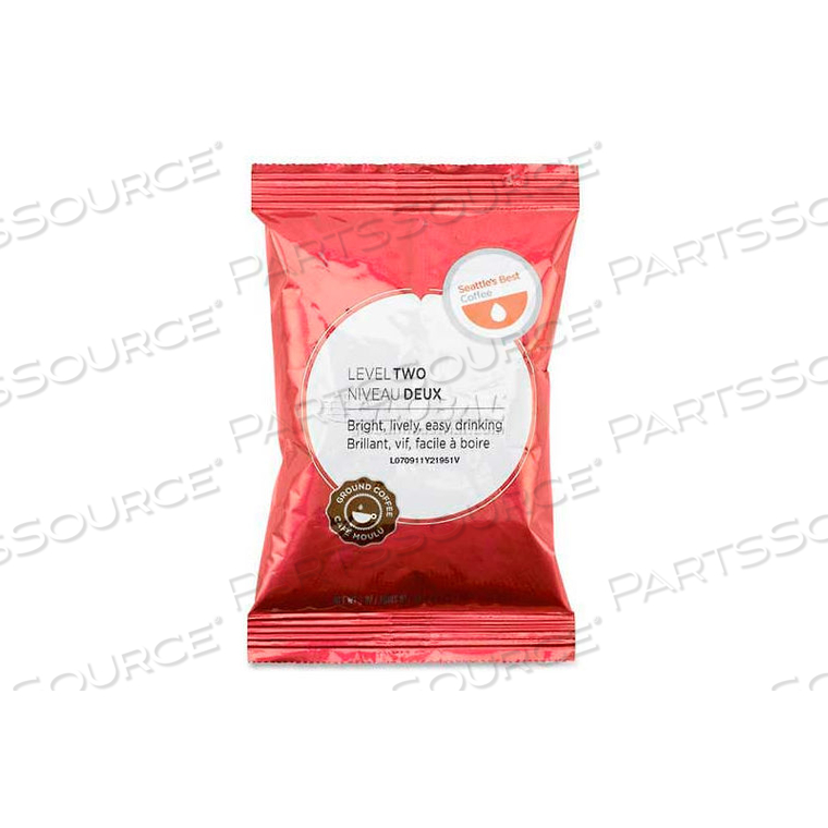 LEVEL 2 BREAKFAST BLEND GROUND COFFEE, REGULAR, 2 OZ., 18/BOX by Seattle's Best Coffee