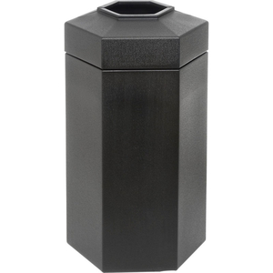 50 GALLON HEXAGON TRASH CONTAINER, BLACK by Dci Marketing