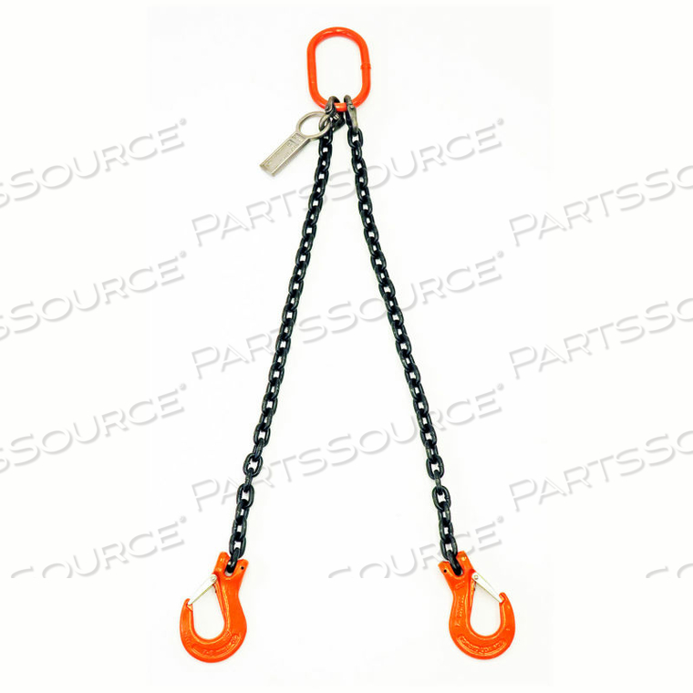 10' DOUBLE LEG CHAIN SLING W/ SLING HOOK by Mazzella Lifting Technologies
