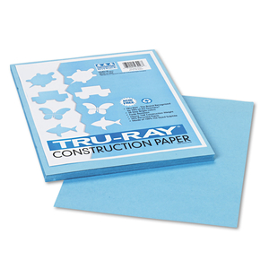 TRU-RAY CONSTRUCTION PAPER, 76 LB TEXT WEIGHT, 9 X 12, SKY BLUE, 50/PACK by Pacon