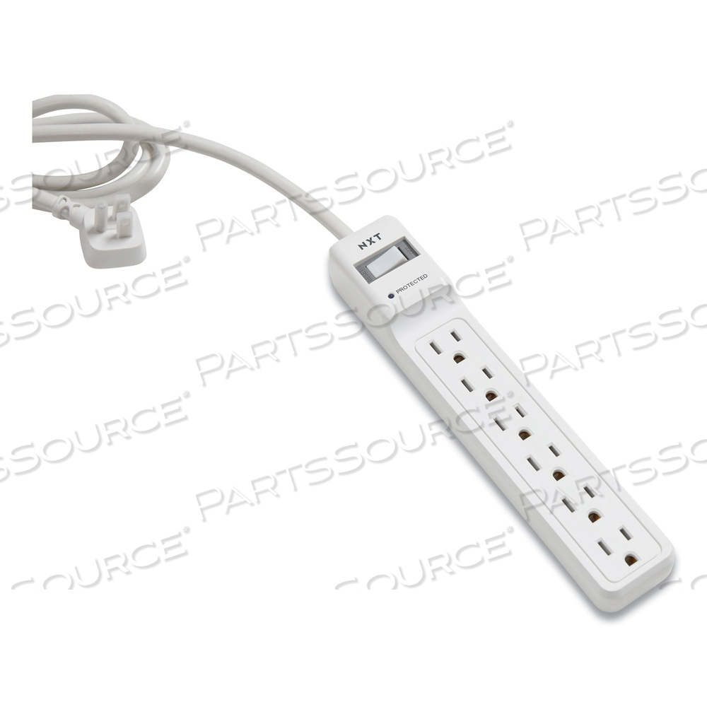 SURGE PROTECTOR, 6 AC OUTLETS, 8 FT CORD, 900 J, WHITE by NXT Technologies