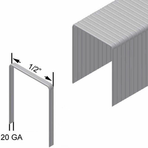 20 GAUGE STAPLE - 3/8" LENGTH - 1/2" CROWN - GALVANIZED STEEL - PKG OF 25000 by Prebena