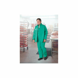 SANITEX GREEN COVERALL W/ATTACHED HOOD, PVC ON POLYESTER, 2XL by Dunlop