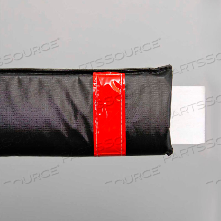 108"W SOFT NYLON GATE ARM COVER - BLACK COVER/RED TAPES by Innoplast, Inc