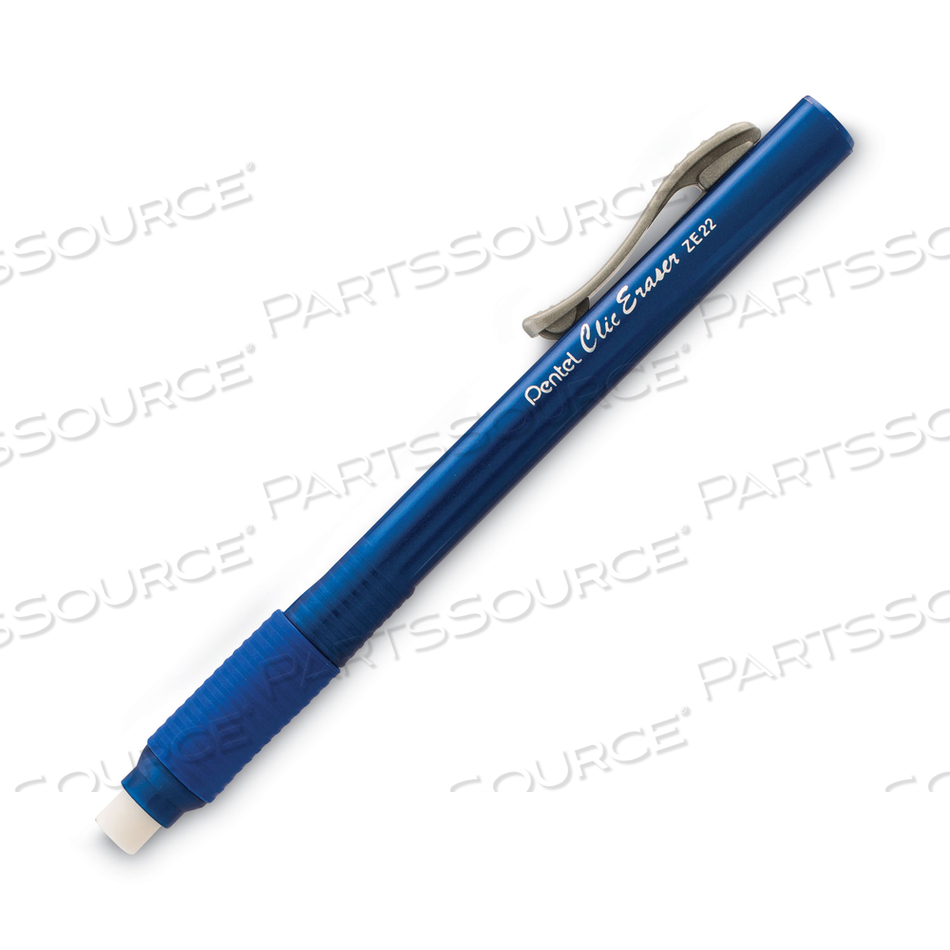 CLIC ERASER GRIP ERASER, FOR PENCIL MARKS, WHITE ERASER, BLUE BARREL by Pentel of America CLIC ERASER GRIP ERASER, FOR PENCIL MARKS, WHITE ERASER, BLUE BARREL by Pentel of America