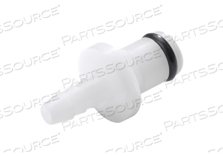 NON-VALVED IN-LINE COUPLING INSERT, 1/8 IN DIA, ACETAL, WHITE, HOSE BARB, -40 TO 180 DEG F, FREE FLOATING MOUNT by Colder Products Company