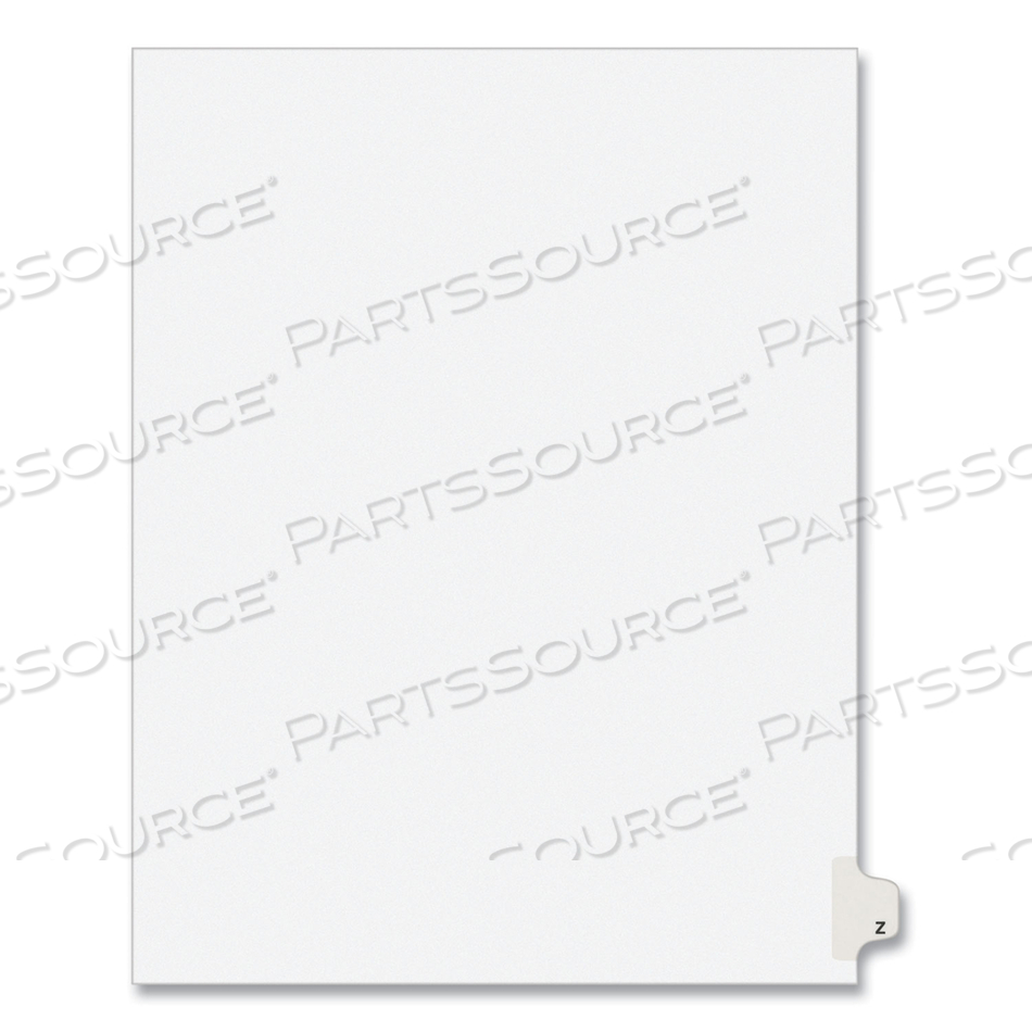 PREPRINTED LEGAL EXHIBIT SIDE TAB INDEX DIVIDERS, AVERY STYLE, 26-TAB, Z, 11 X 8.5, WHITE, (1426) by Avery PREPRINTED LEGAL EXHIBIT SIDE TAB INDEX DIVIDERS, AVERY STYLE, 26-TAB, Z, 11 X 8.5, WHITE, (1426) by Avery
