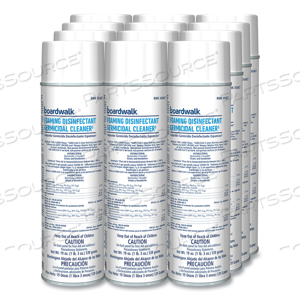 FOAMING DISINFECTANT GERMICIDAL CLEANER, FLOWERY SCENT, 19 OZ AEROSOL CAN by Boardwalk