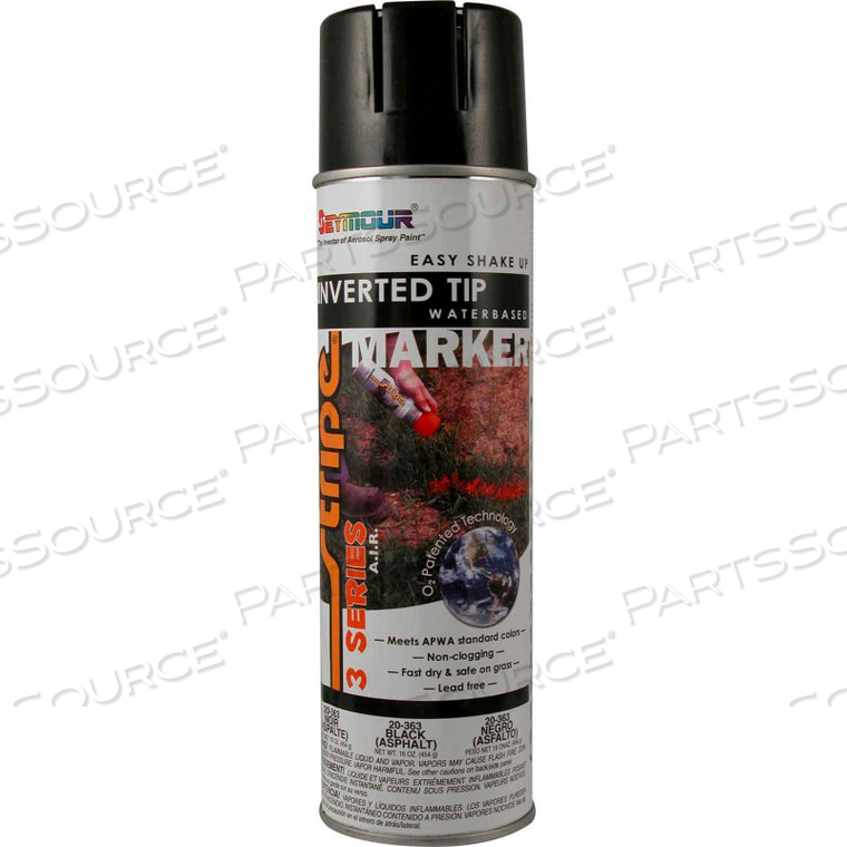STRIPE 3-SERIES STREET & UTILITY MARKING PAINT 20 OZ. BLACK (ASPHALT), 12/CASE by Seymour Of Sycamore