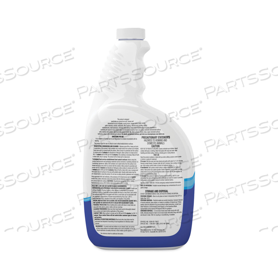 VIREX ALL-PURPOSE DISINFECTANT CLEANER, LEMON SCENT, 32 OZ SPRAY BOTTLE by Diversey VIREX ALL-PURPOSE DISINFECTANT CLEANER, LEMON SCENT, 32 OZ SPRAY BOTTLE by Diversey