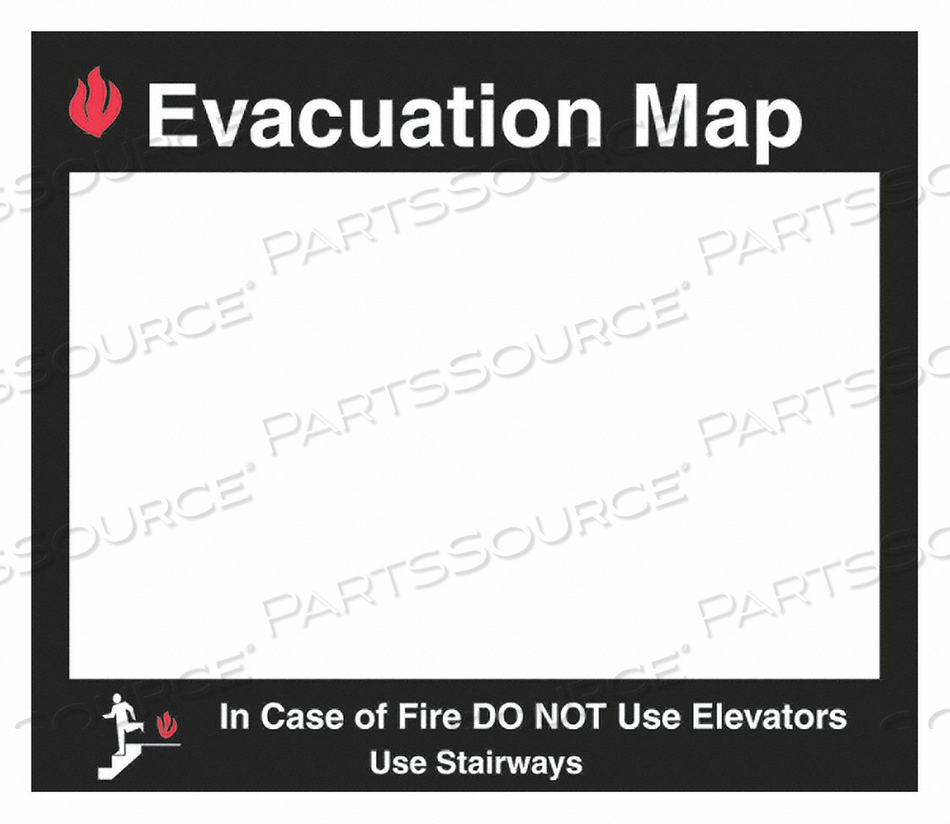 EVACUATION MAP HOLDER GLOW 11 X 11-1/2 by Brady Americas
